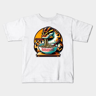 Ball Python Eating Ramen, Cute Kawaii Japan Snake Reptile Lover Kids T-Shirt